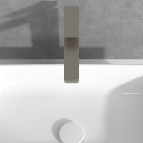 Baterie înaltă pentru lavoar Villeroy&Boch, Architectura Square, cu ventil click-clack, brushed nickel